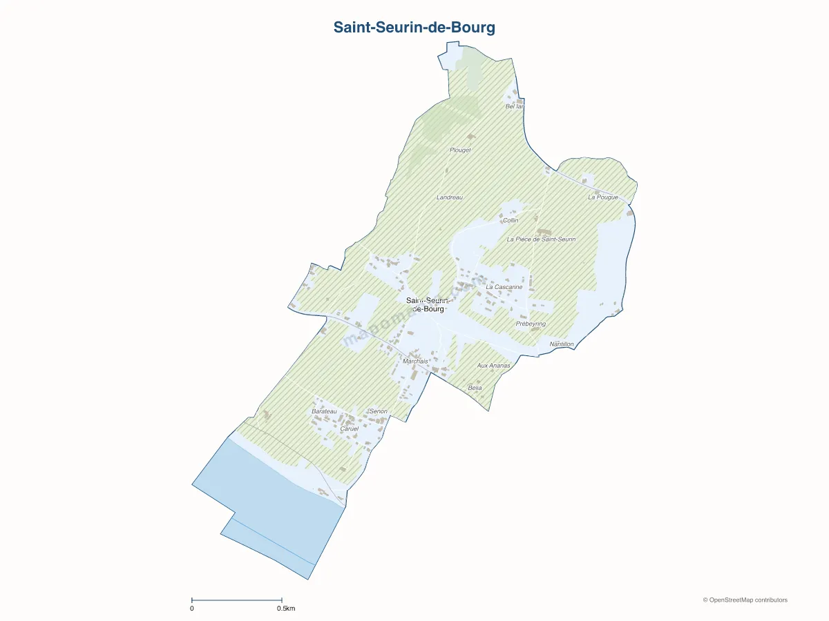 Carte de Saint-Seurin-de-Bourg à personnaliser