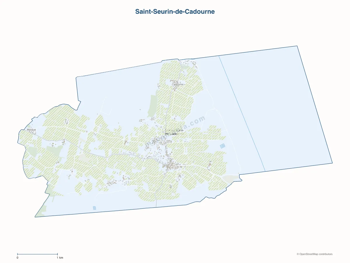 Carte de Saint-Seurin-de-Cadourne à personnaliser