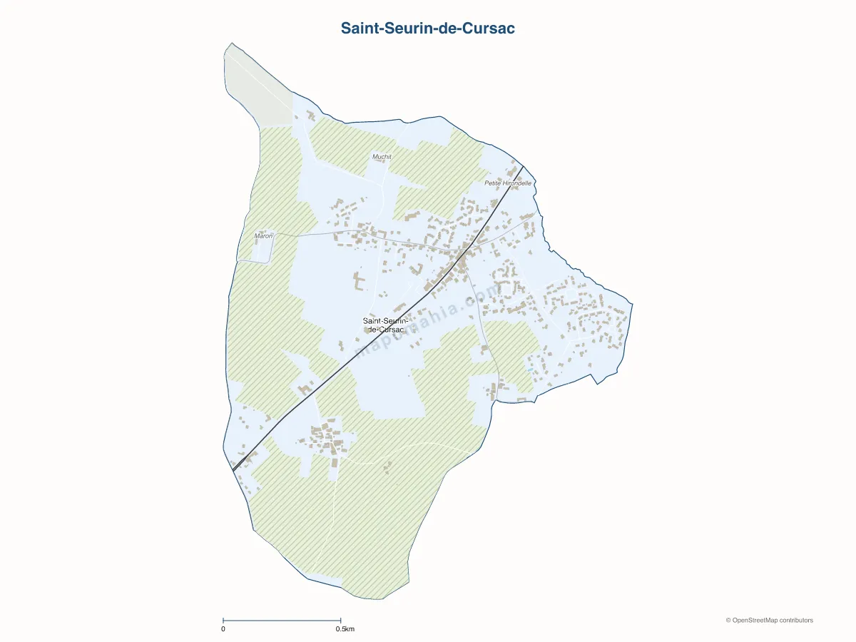 Carte de Saint-Seurin-de-Cursac à personnaliser
