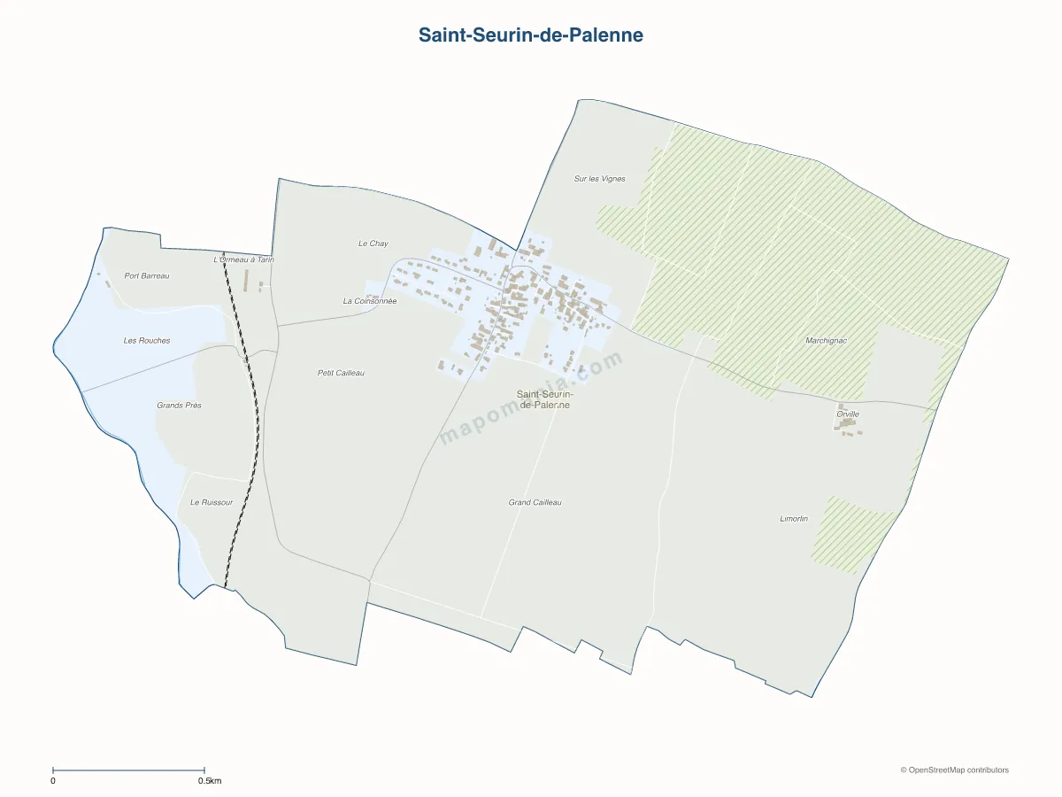 Carte de Saint-Seurin-de-Palenne à personnaliser