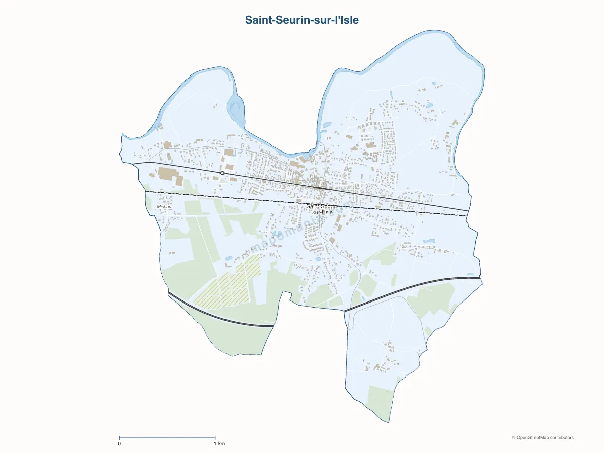 Carte de Saint-Seurin-sur-l'Isle à personnaliser