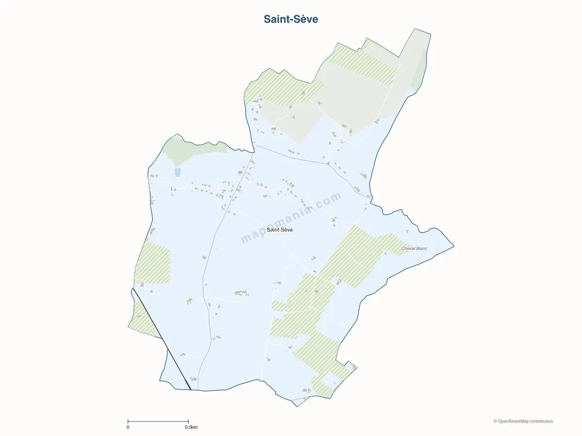 Carte de Saint-Sève à personnaliser