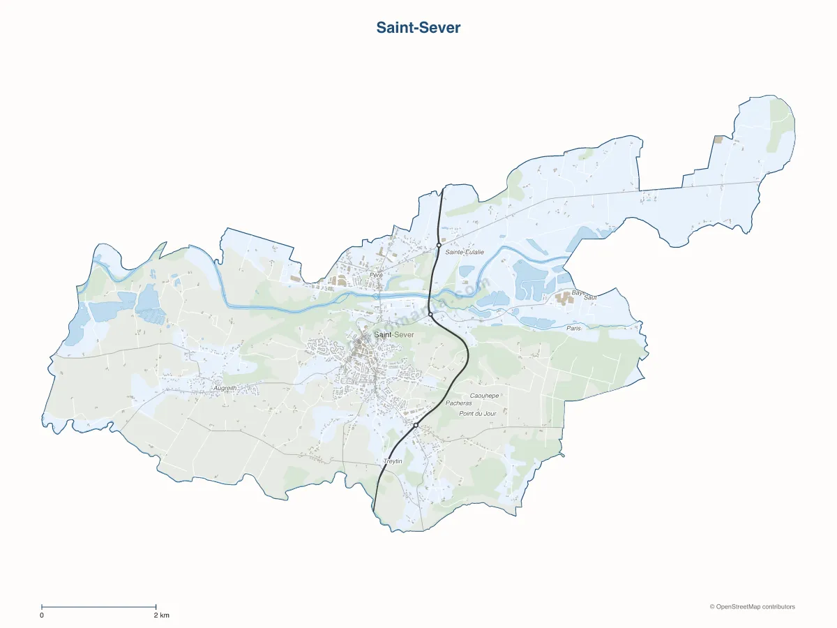 Carte de Saint-Sever à personnaliser