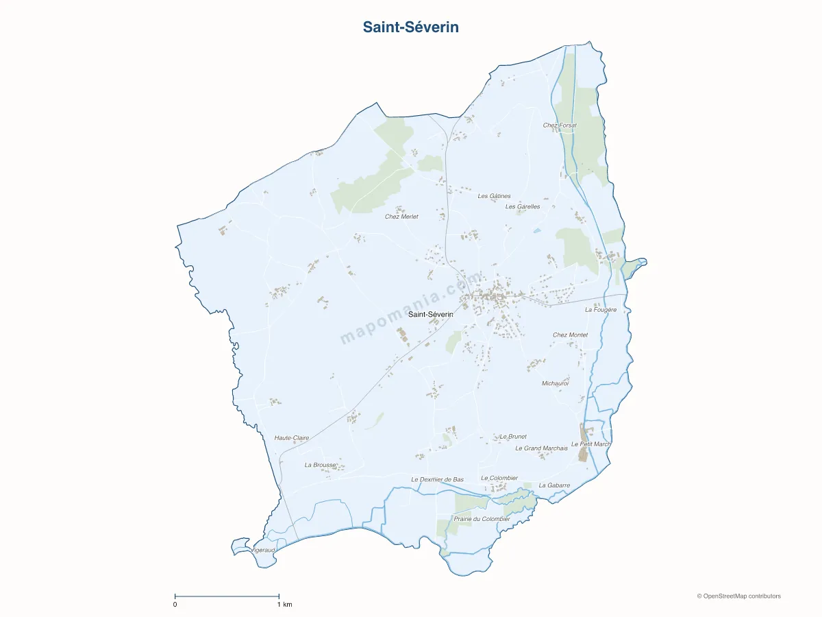 Carte de Saint-Séverin à personnaliser