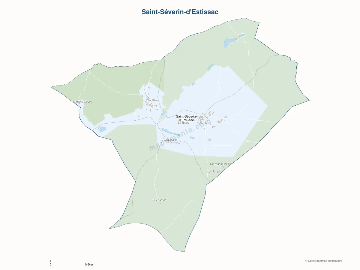 Carte de Saint-Séverin-d'Estissac à personnaliser