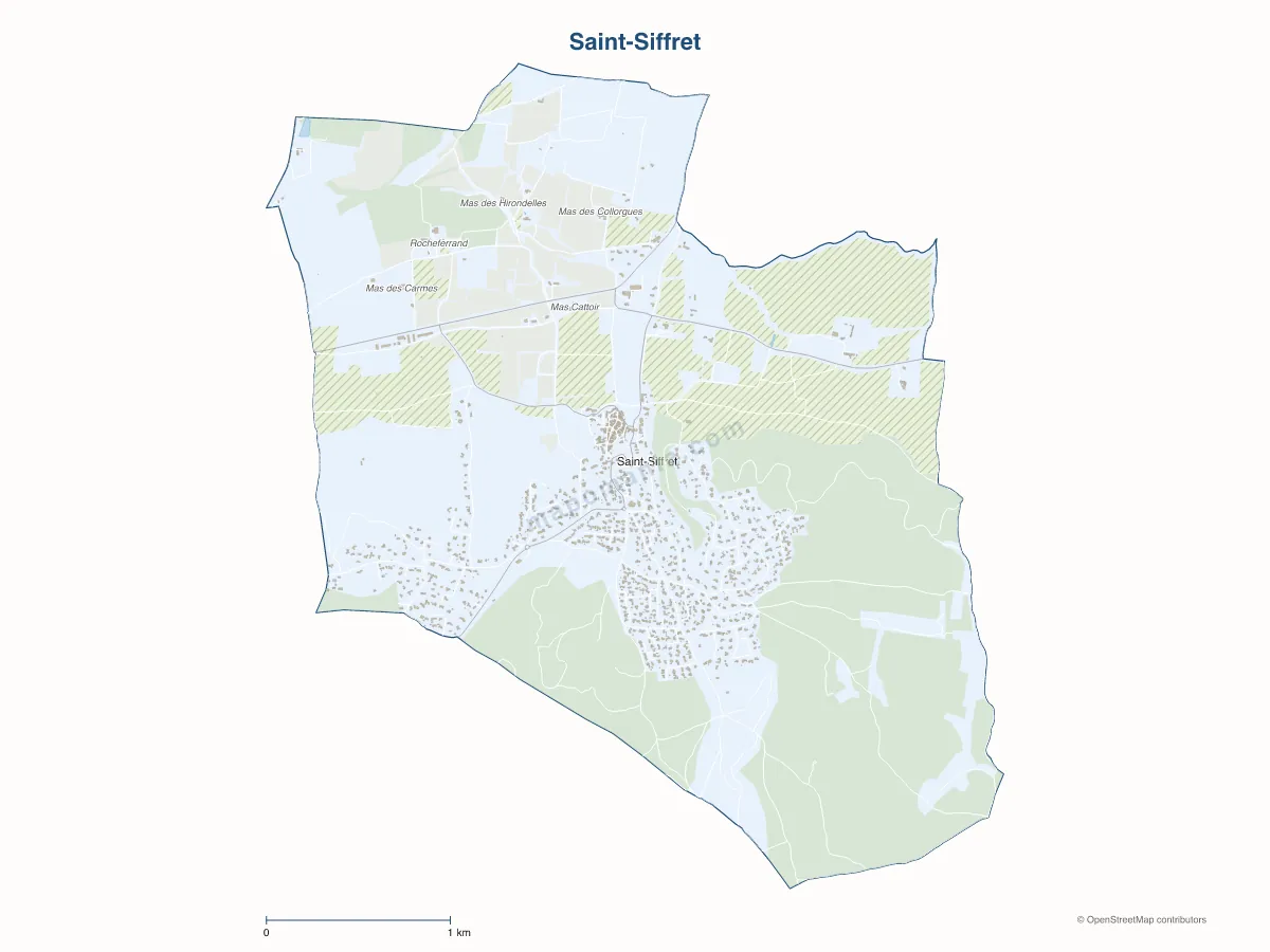 Carte de Saint-Siffret à personnaliser