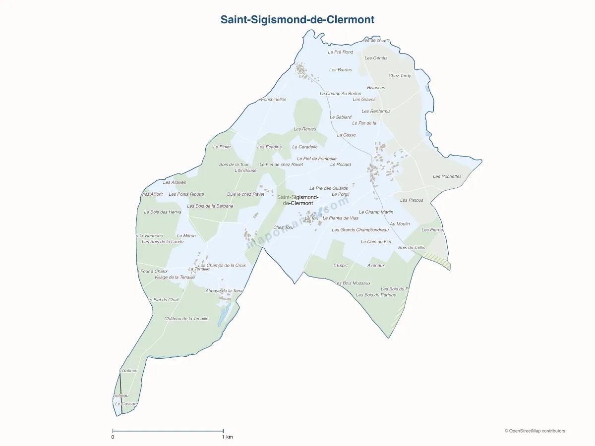 Carte de Saint-Sigismond-de-Clermont à personnaliser