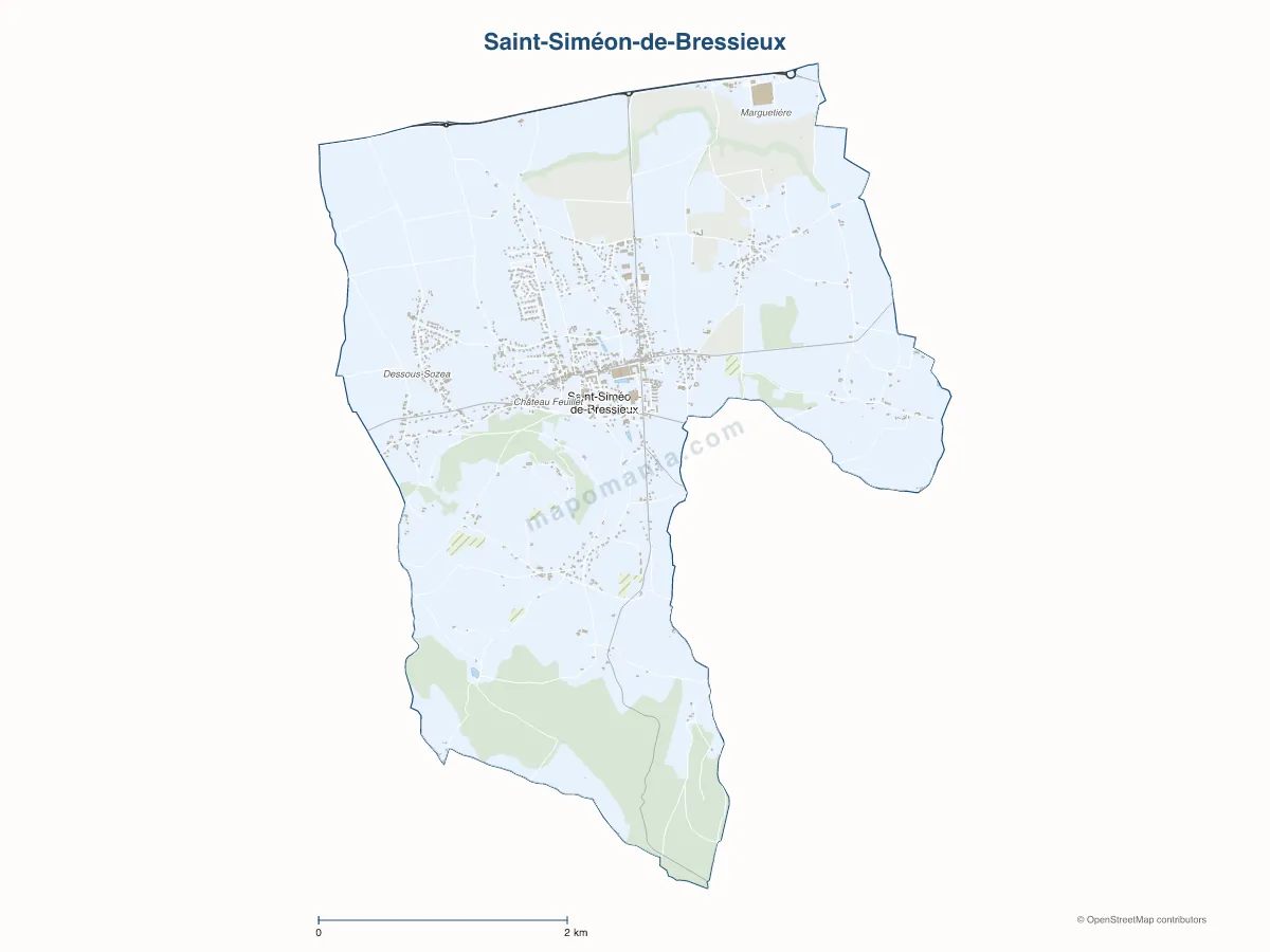 Carte de Saint-Siméon-de-Bressieux à personnaliser