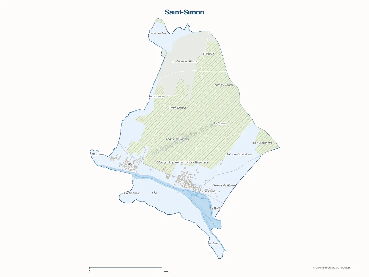 Carte de Saint-Simon à personnaliser