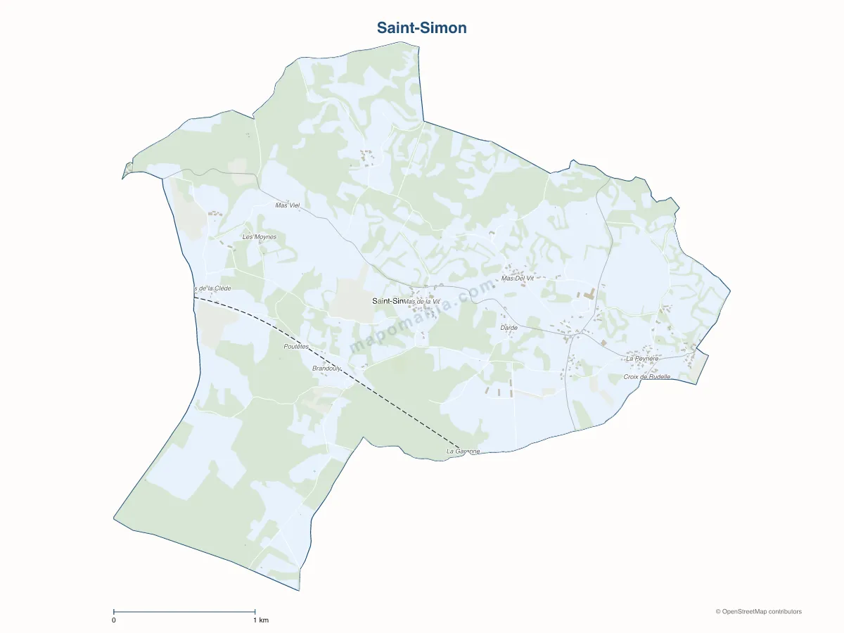 Carte de Saint-Simon à personnaliser