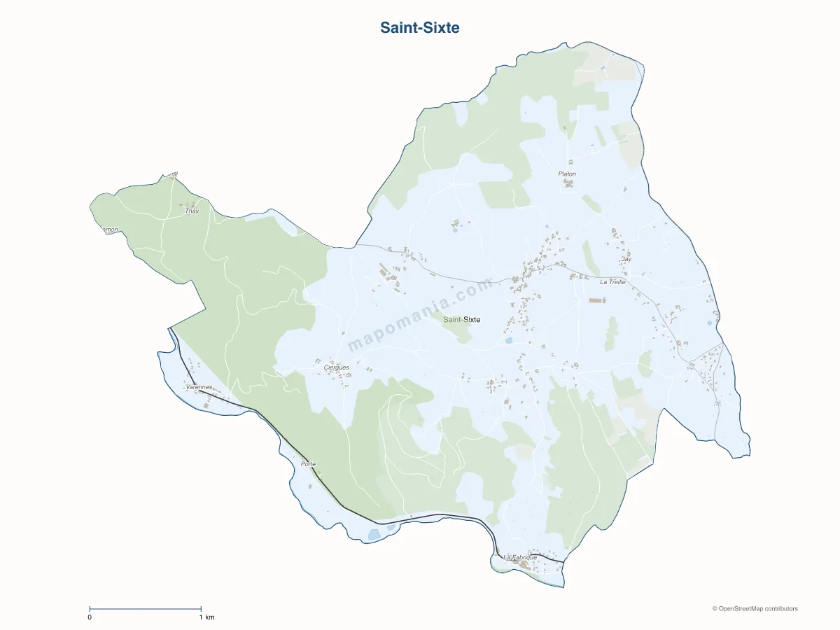 Carte de Saint-Sixte à personnaliser
