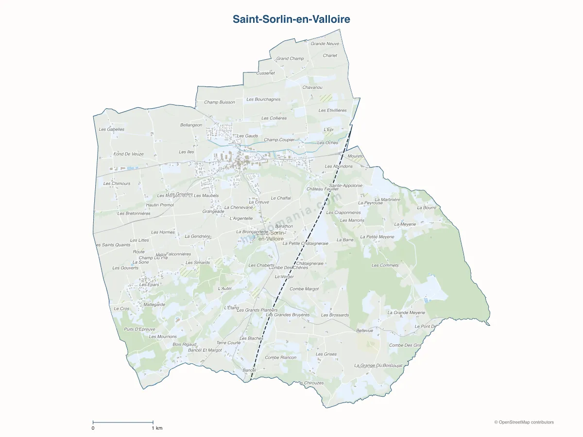 Carte de Saint-Sorlin-en-Valloire à personnaliser