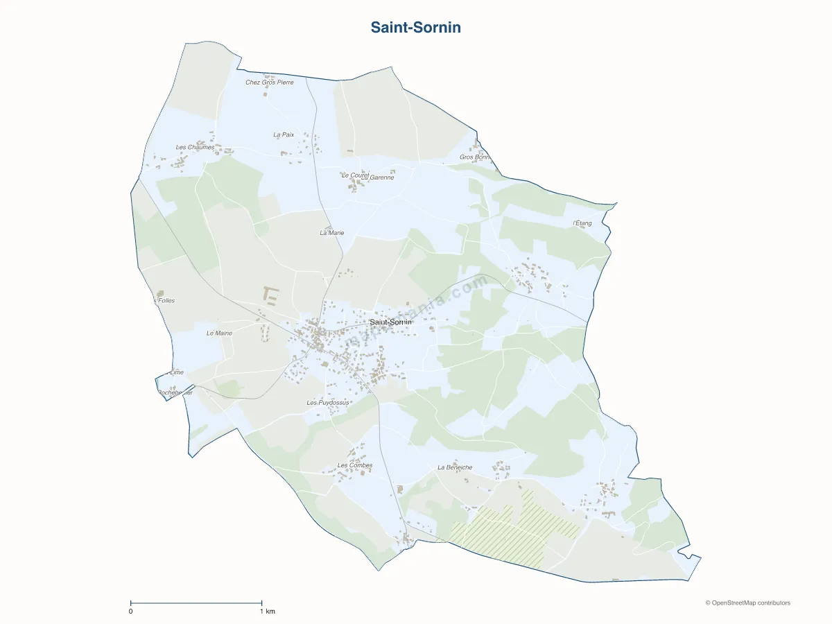 Carte de Saint-Sornin à personnaliser