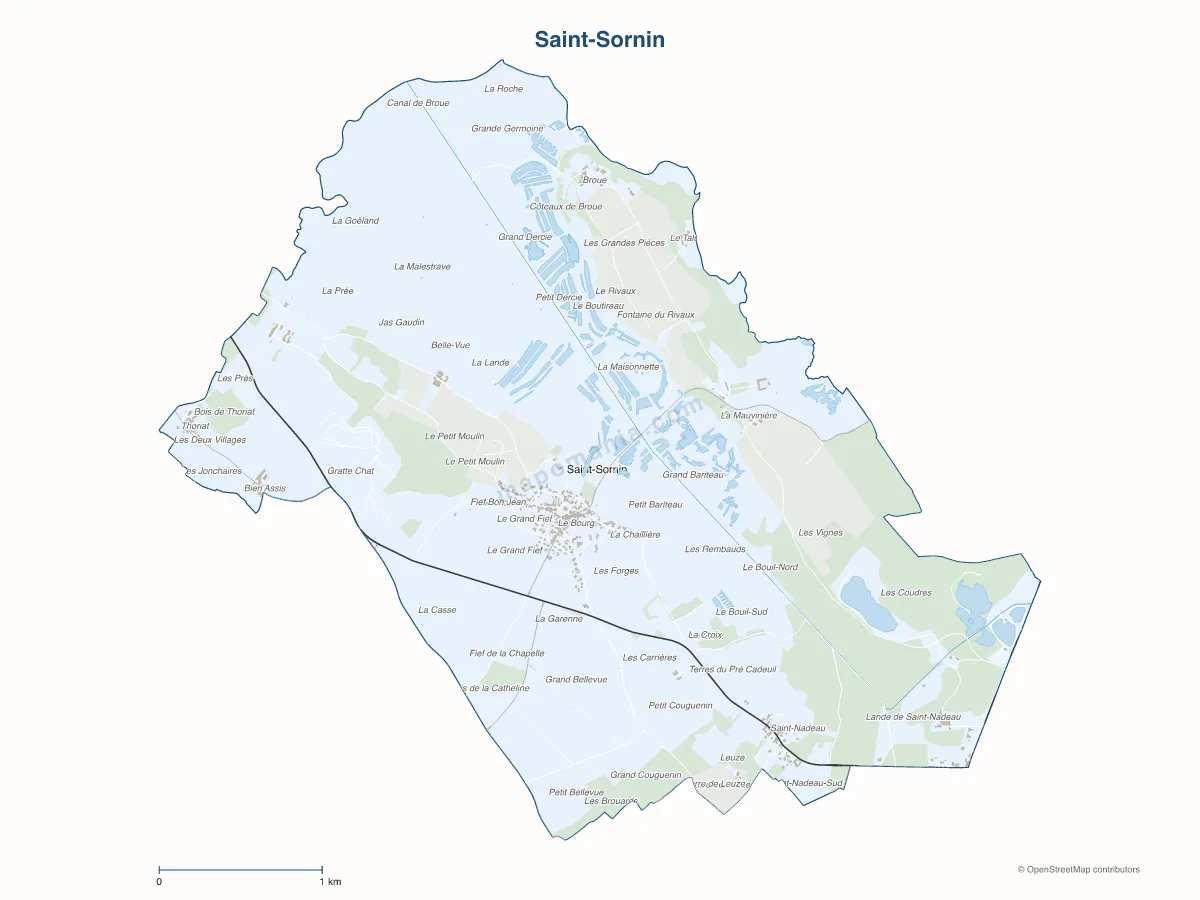 Carte de Saint-Sornin à personnaliser