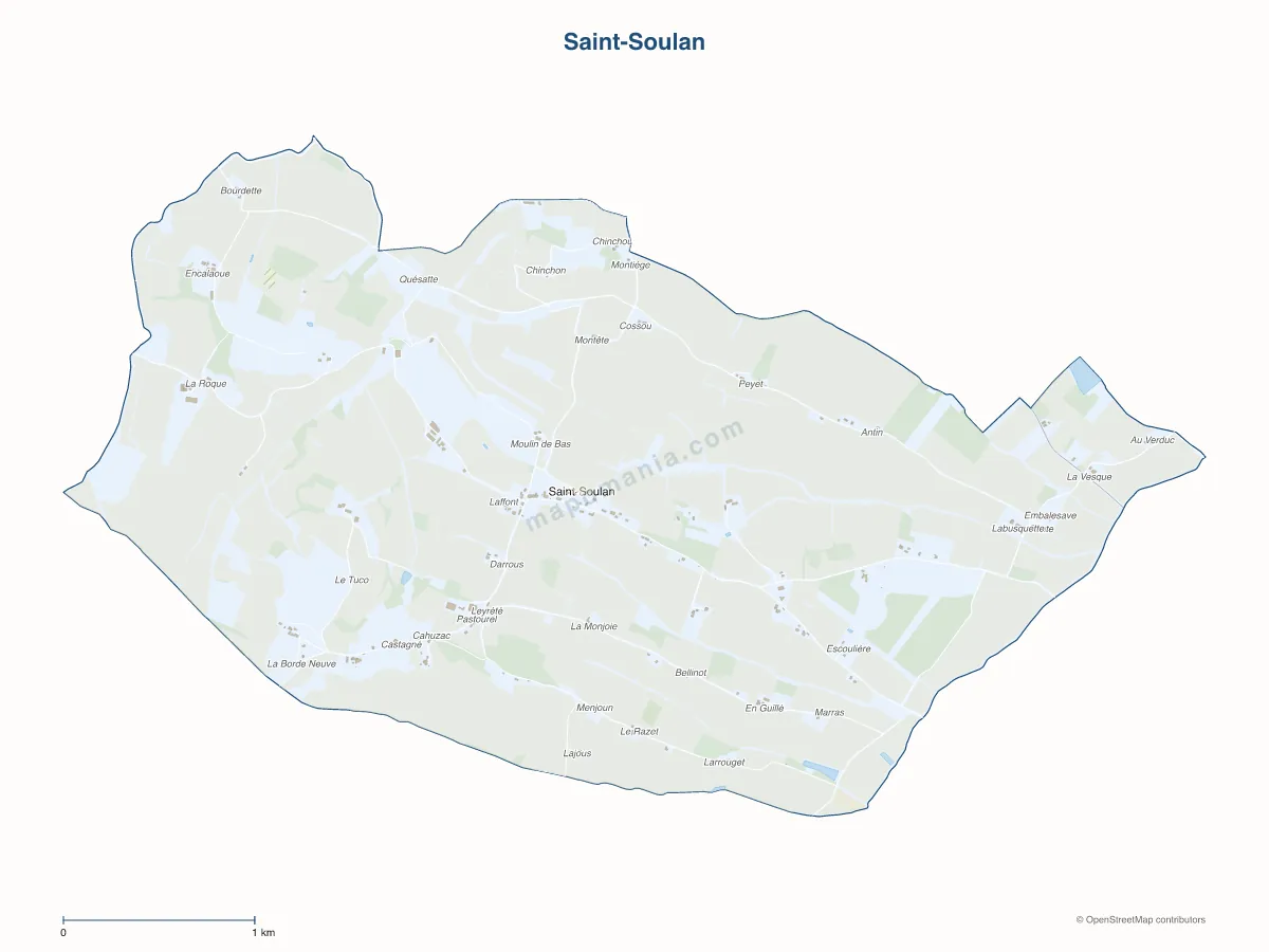 Carte de Saint-Soulan à personnaliser
