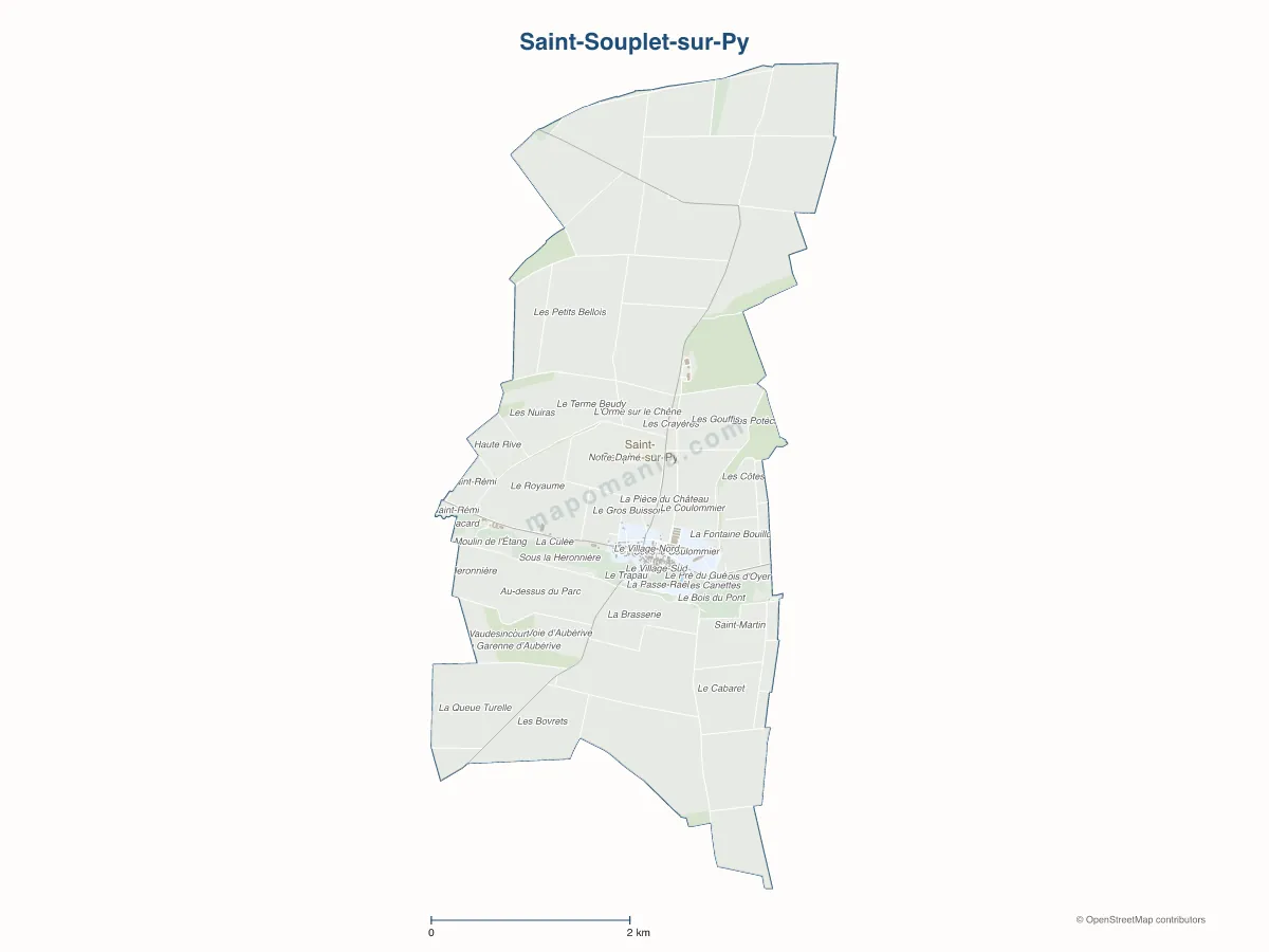 Carte de Saint-Souplet-sur-Py à personnaliser