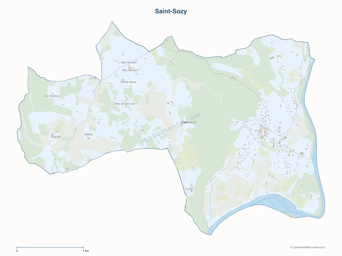 Carte de Saint-Sozy à personnaliser
