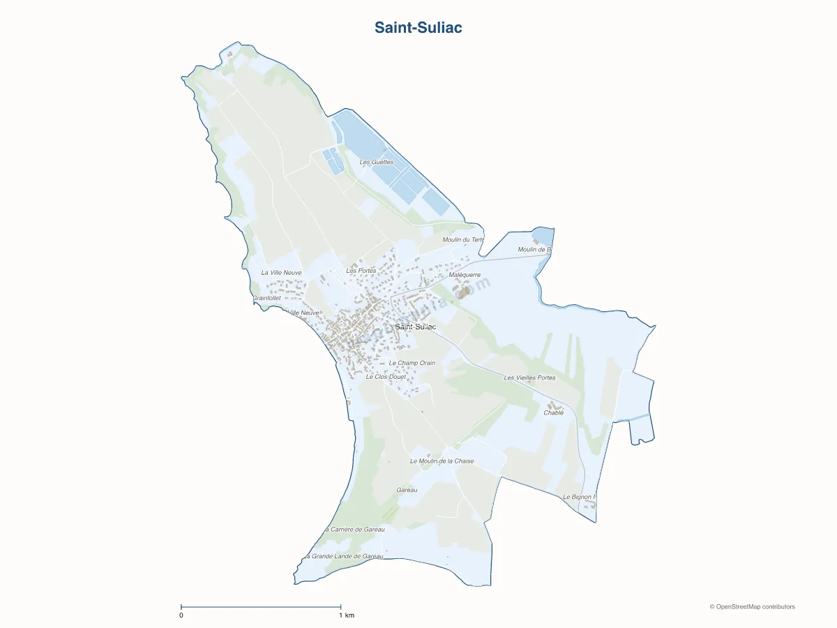Carte de Saint-Suliac à personnaliser