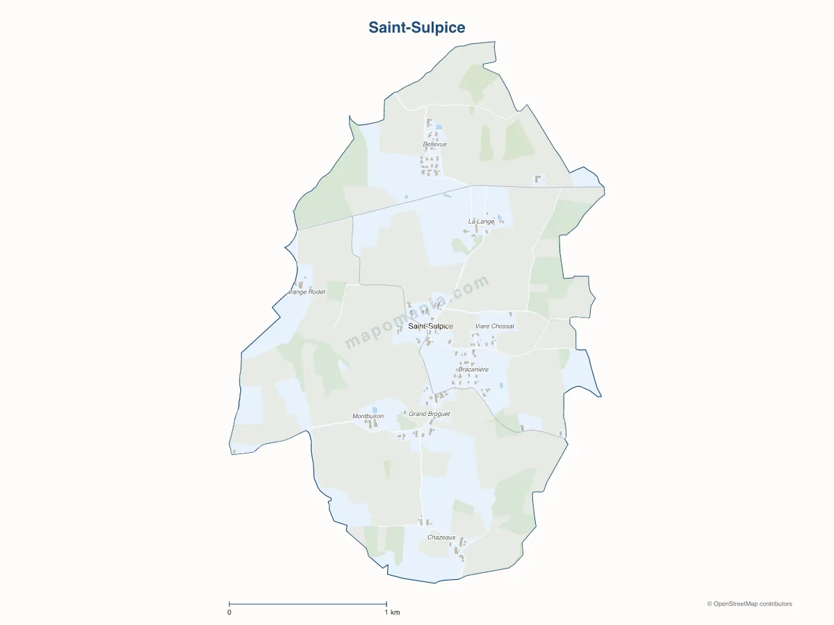 Carte de Saint-Sulpice à personnaliser