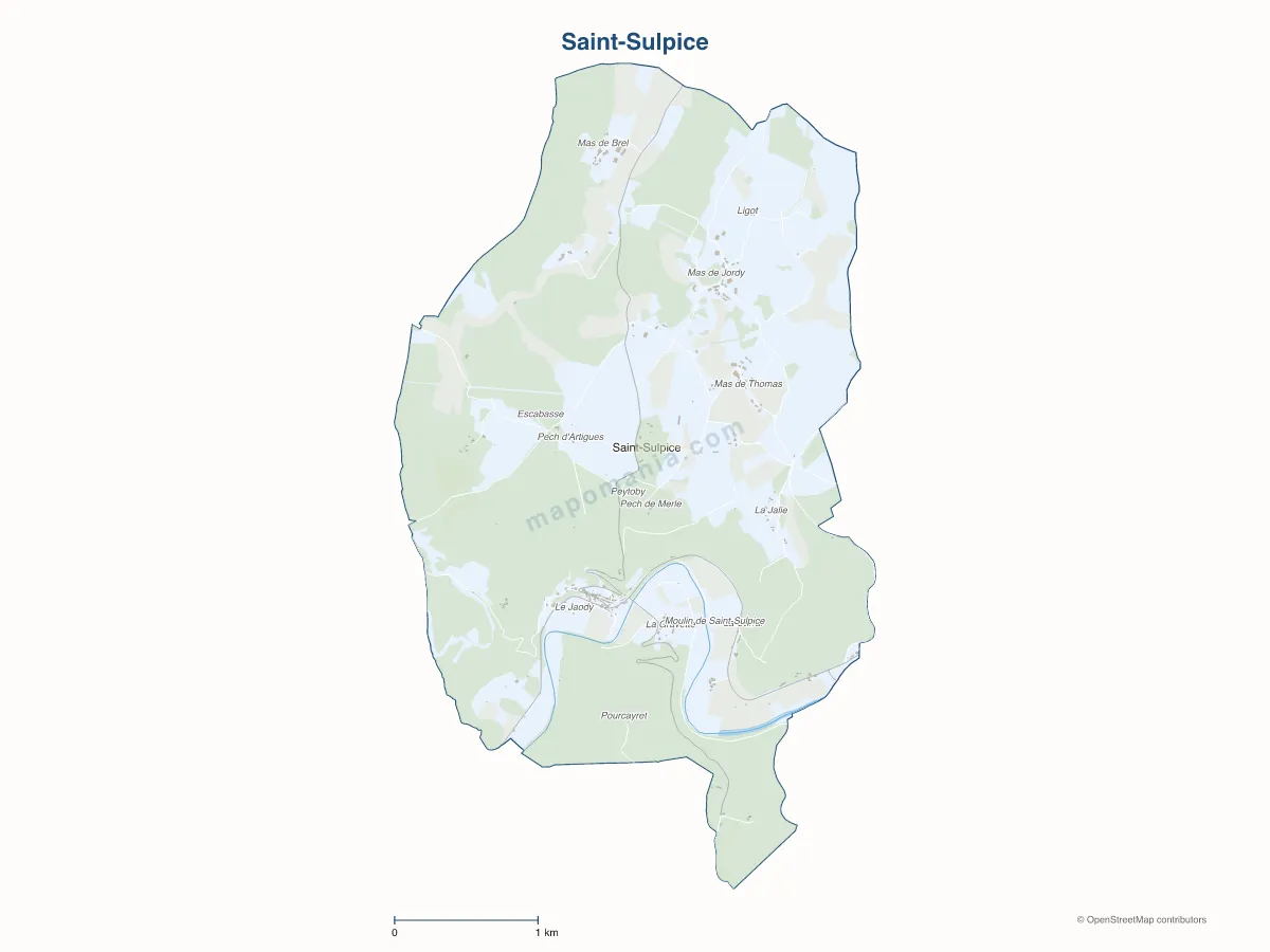 Carte de Saint-Sulpice à personnaliser
