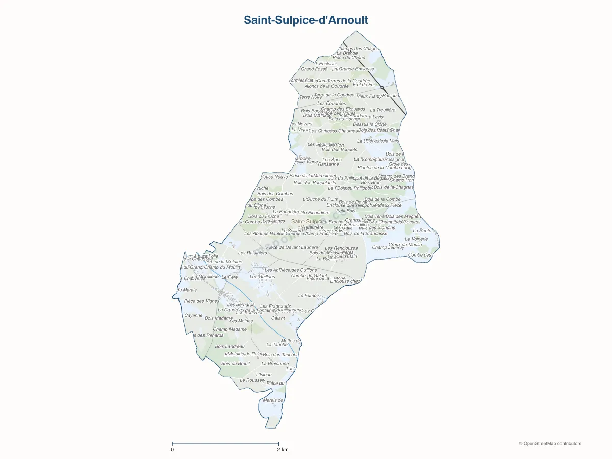 Carte de Saint-Sulpice-d'Arnoult à personnaliser
