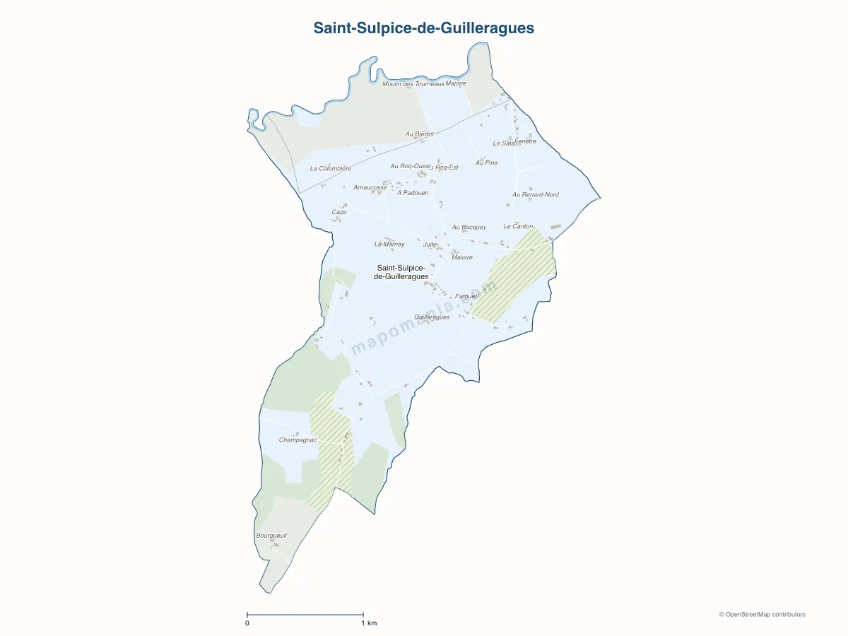 Carte de Saint-Sulpice-de-Guilleragues à personnaliser