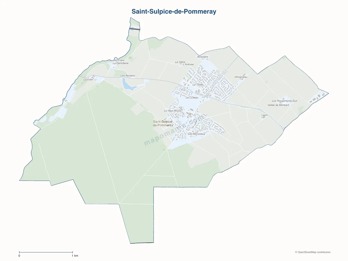 Carte de Saint-Sulpice-de-Pommeray à personnaliser