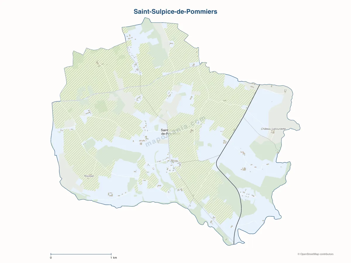 Carte de Saint-Sulpice-de-Pommiers à personnaliser