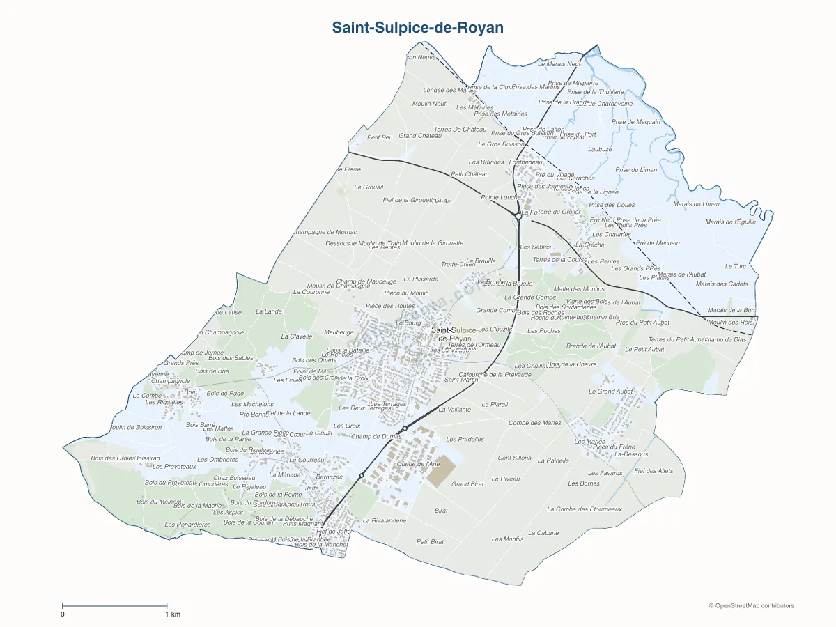 Carte de Saint-Sulpice-de-Royan à personnaliser