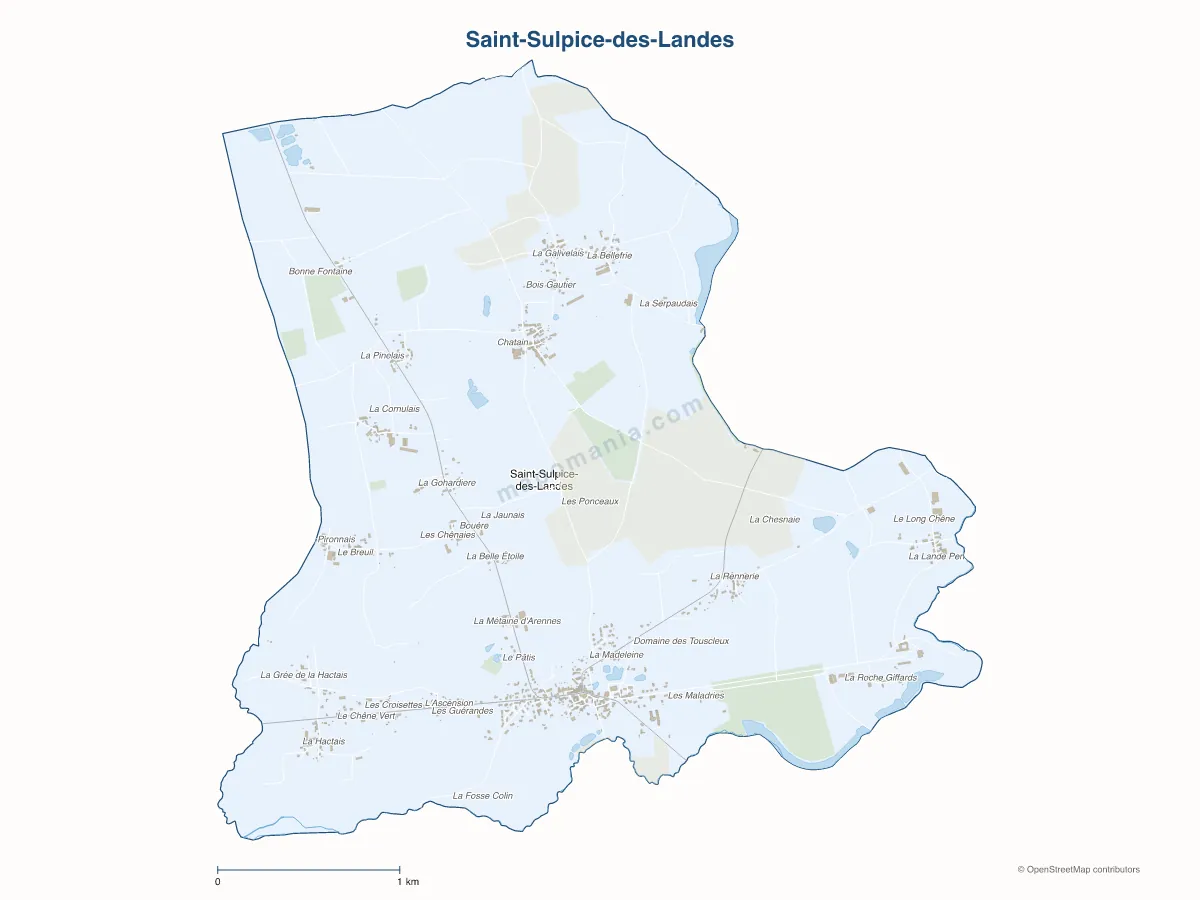 Carte de Saint-Sulpice-des-Landes à personnaliser