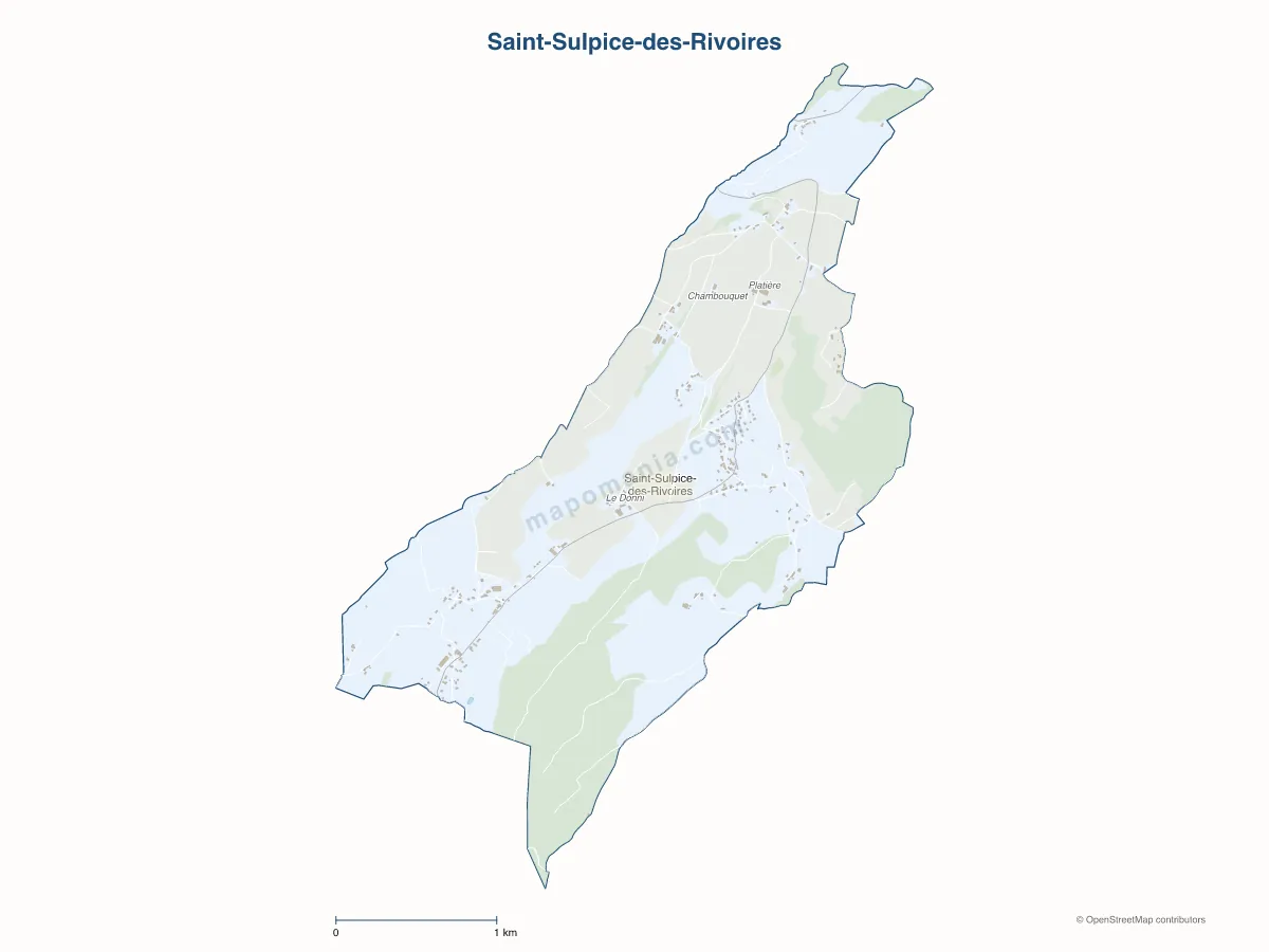 Carte de Saint-Sulpice-des-Rivoires à personnaliser