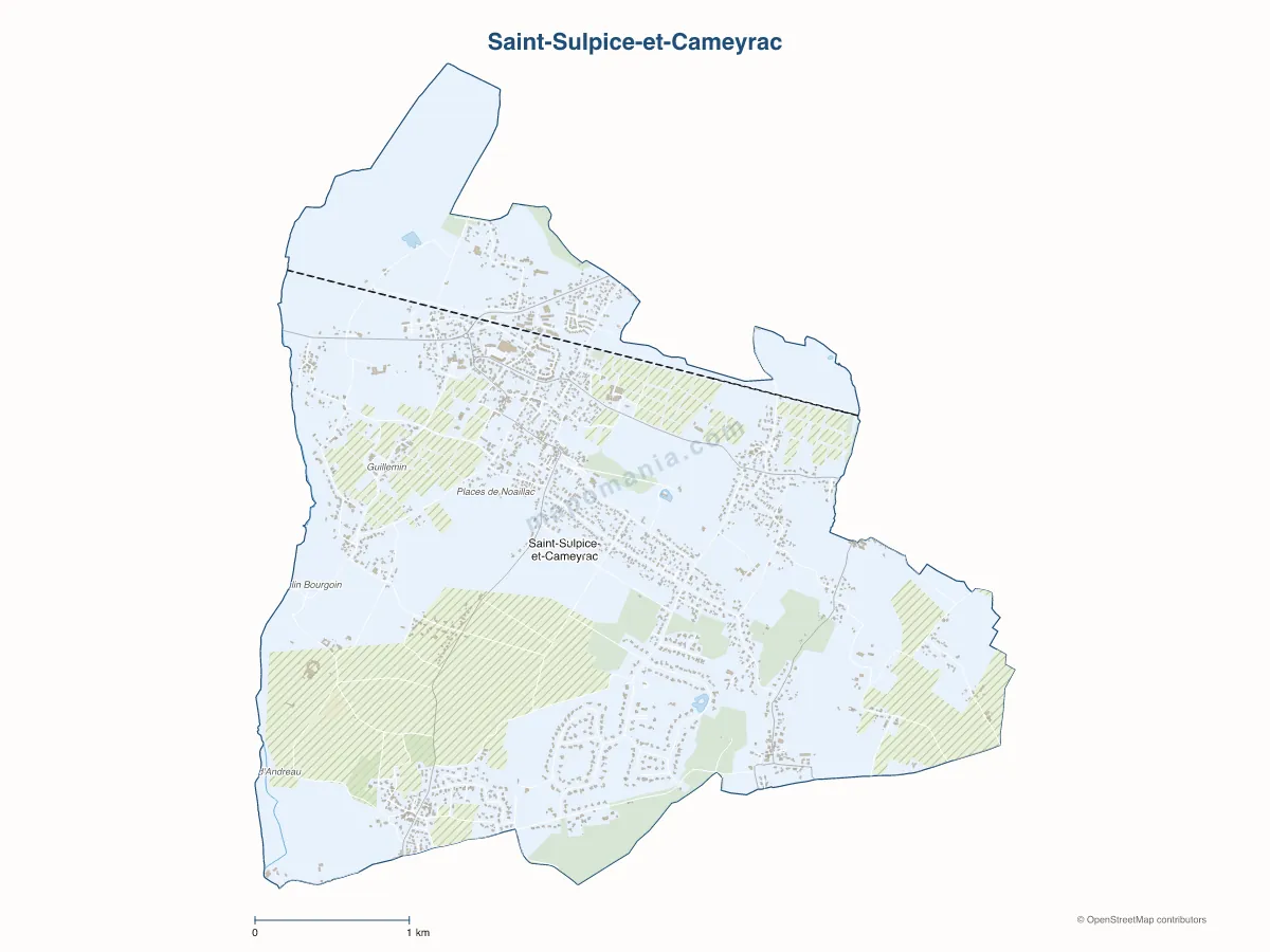 Carte de Saint-Sulpice-et-Cameyrac à personnaliser