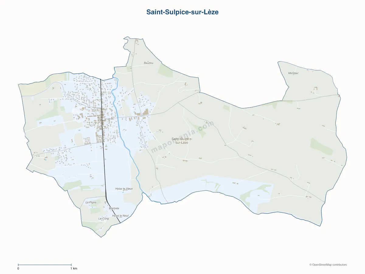 Carte de Saint-Sulpice-sur-Lèze à personnaliser