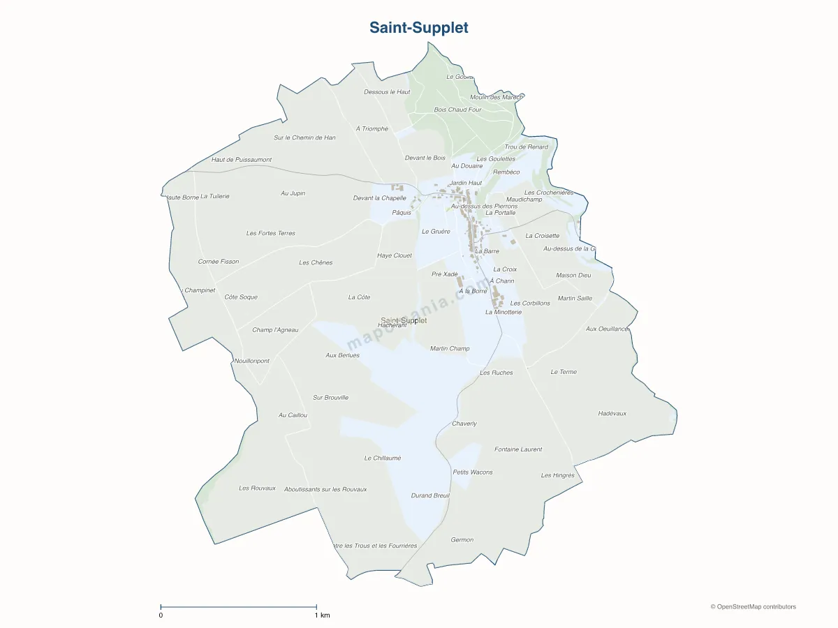 Carte de Saint-Supplet à personnaliser