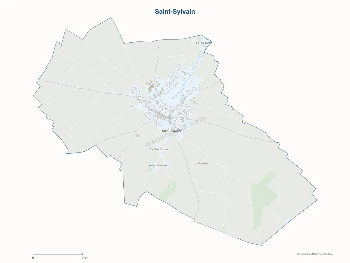 Carte de Saint-Sylvain à personnaliser