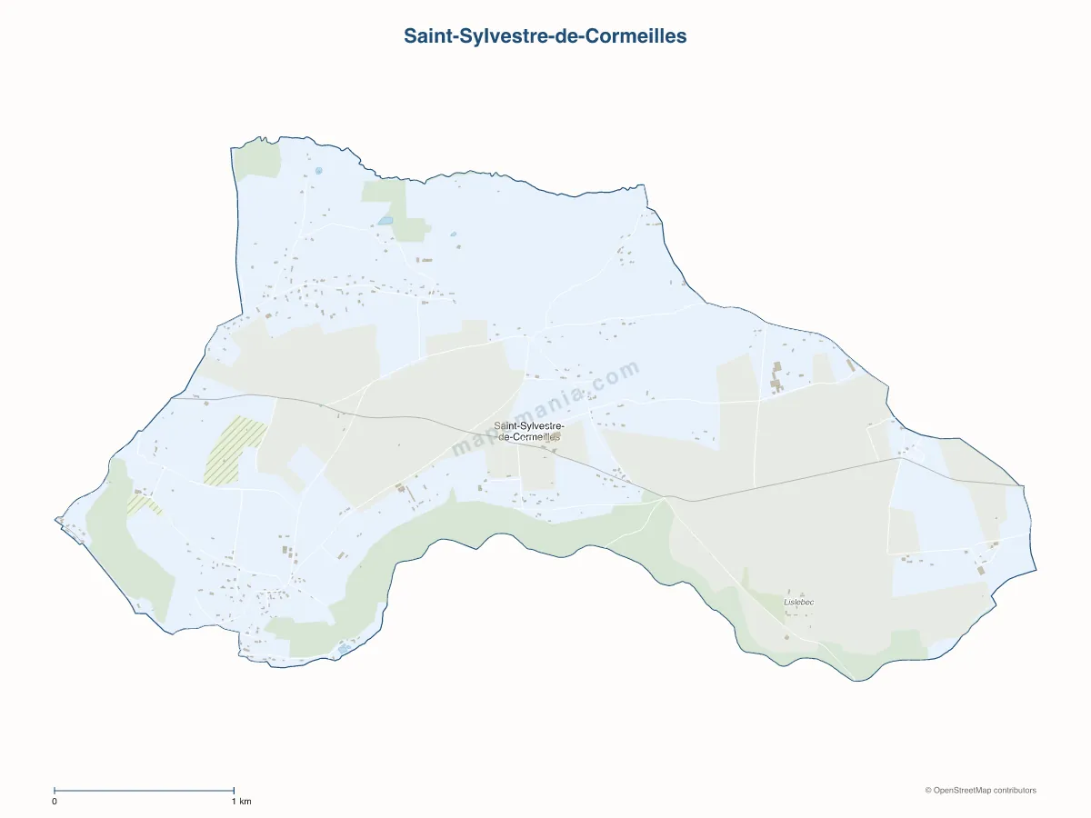 Carte de Saint-Sylvestre-de-Cormeilles à personnaliser