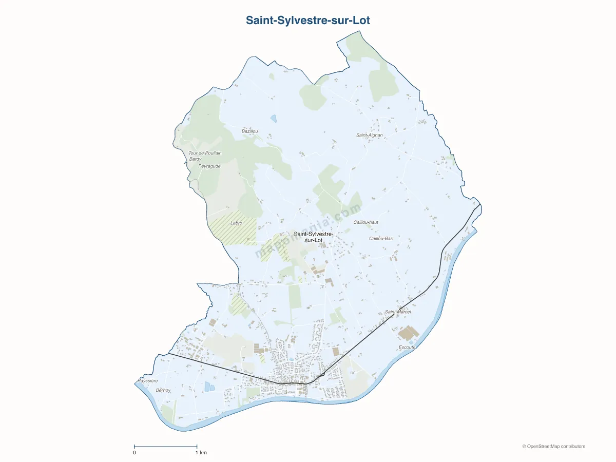 Carte de Saint-Sylvestre-sur-Lot à personnaliser
