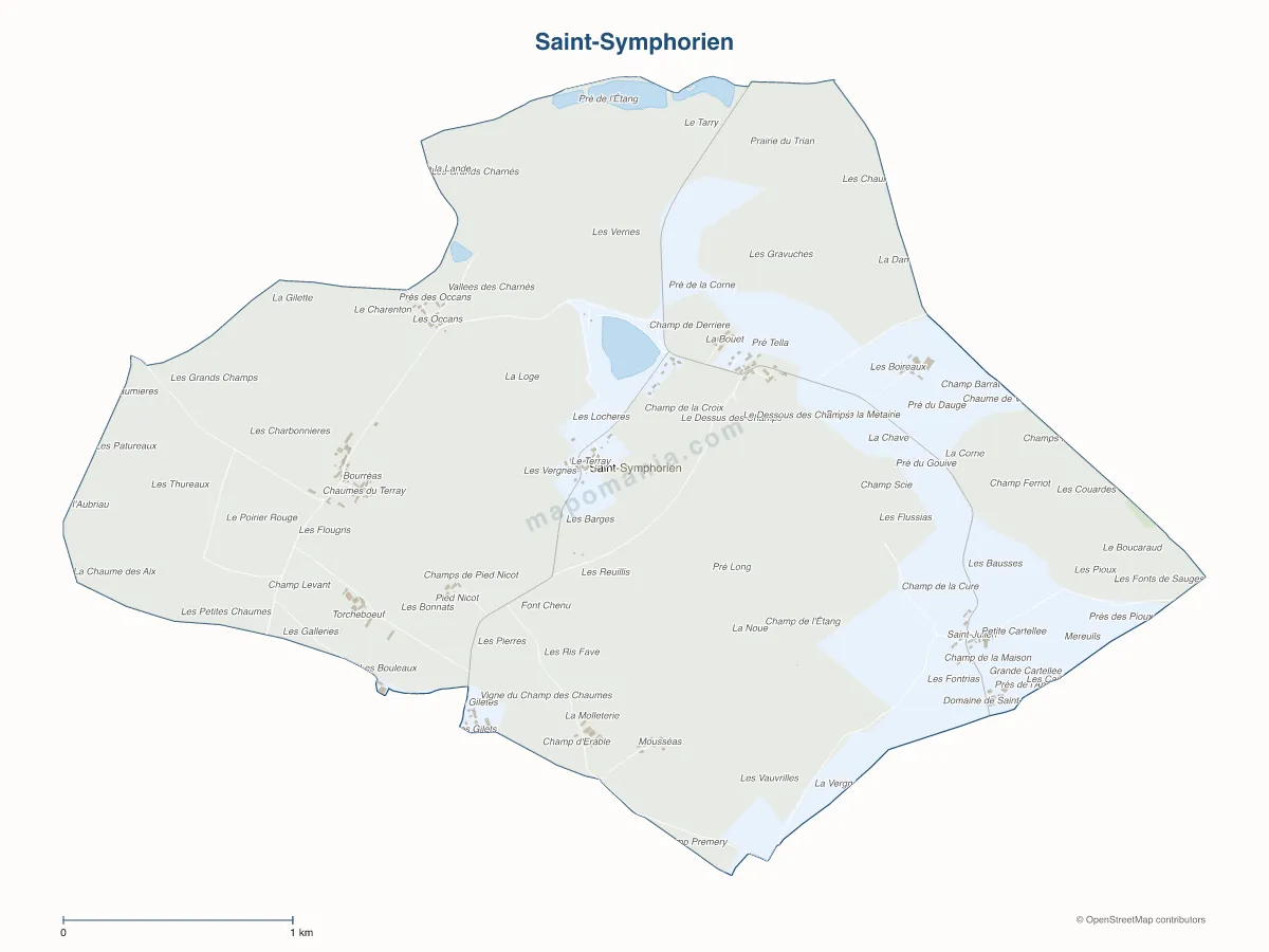 Carte de Saint-Symphorien à personnaliser