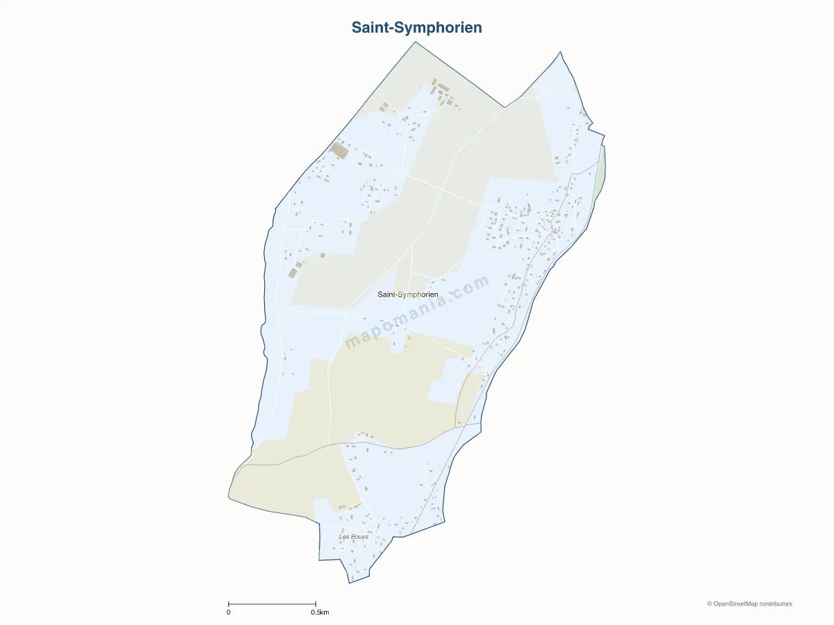 Carte de Saint-Symphorien à personnaliser