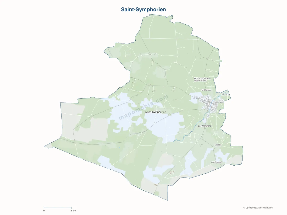 Carte de Saint-Symphorien à personnaliser