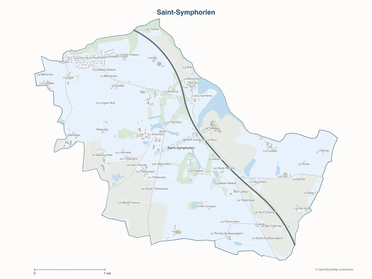 Carte de Saint-Symphorien à personnaliser