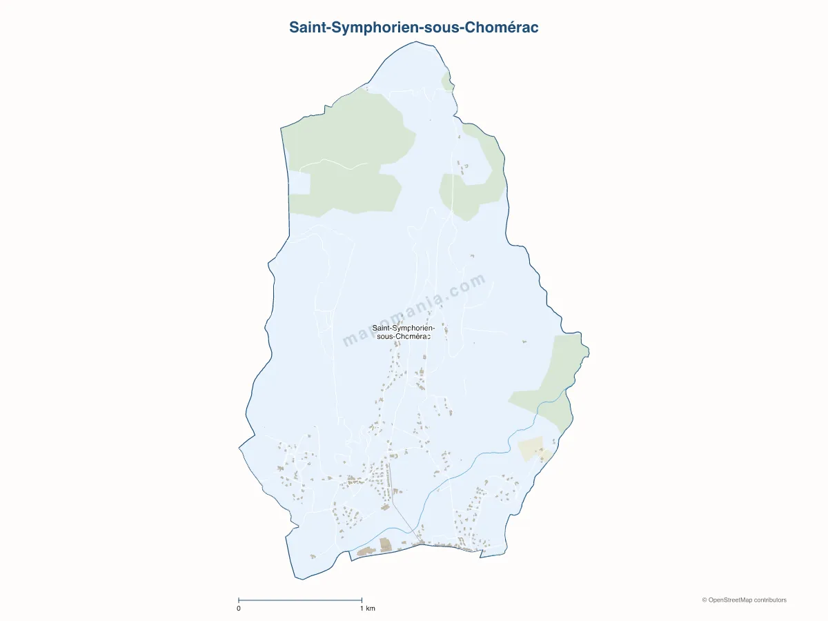 Carte de Saint-Symphorien-sous-Chomérac à personnaliser