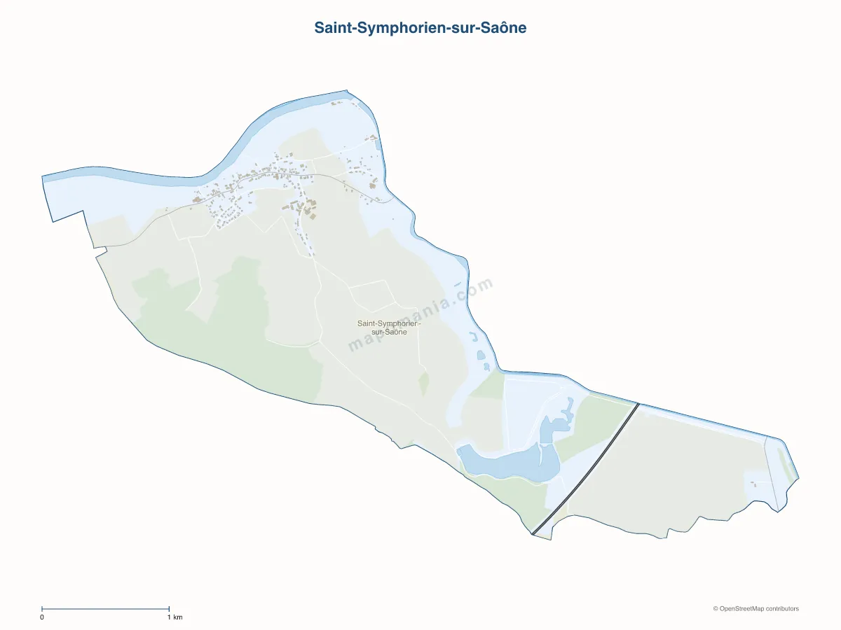 Carte de Saint-Symphorien-sur-Saône à personnaliser