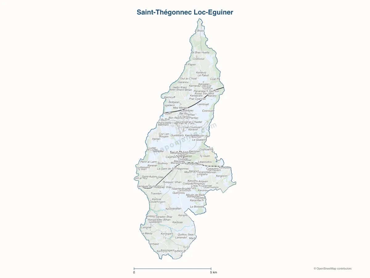 Carte de Saint-Thégonnec Loc-Eguiner à personnaliser