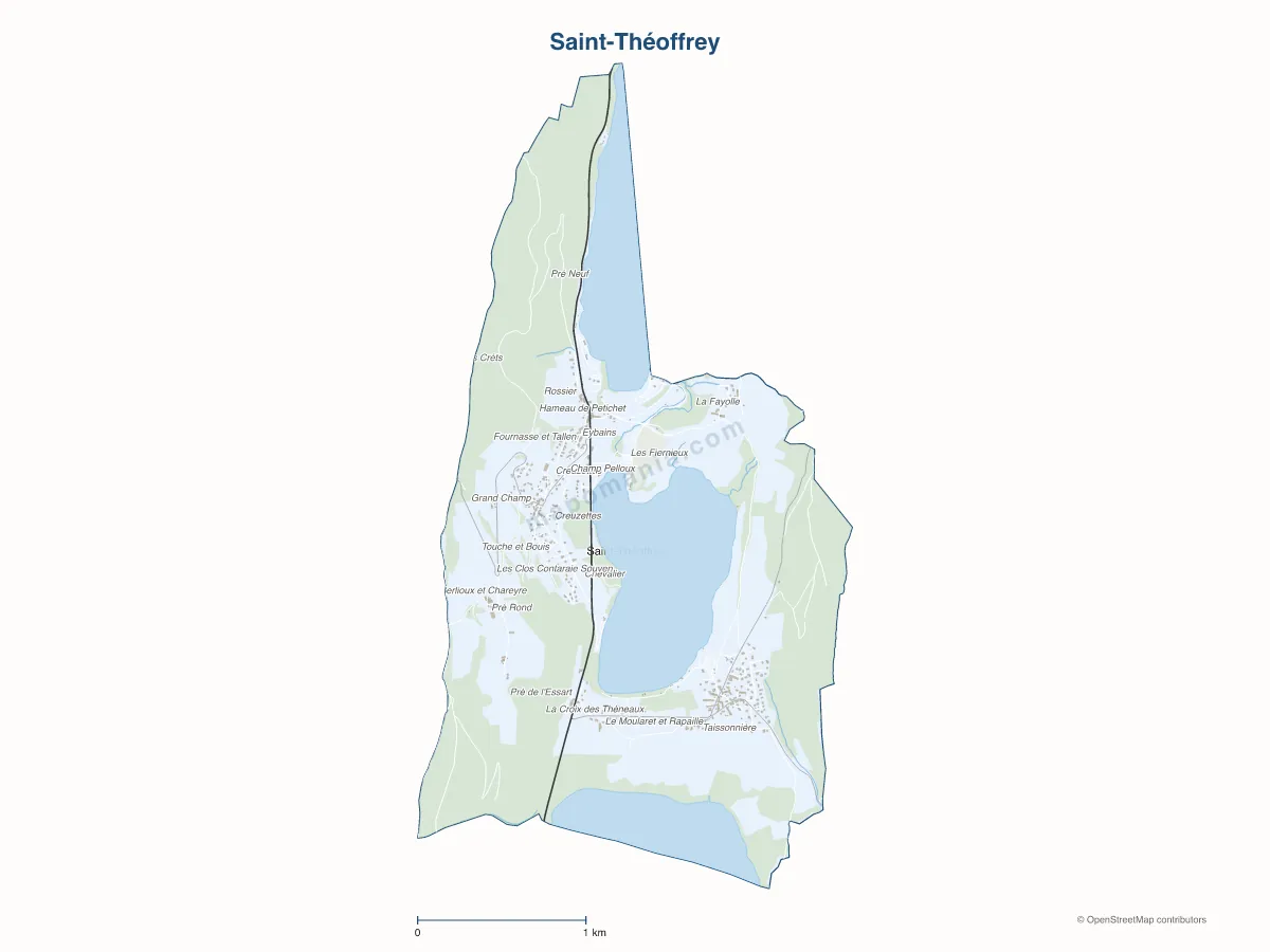 Carte de Saint-Théoffrey à personnaliser