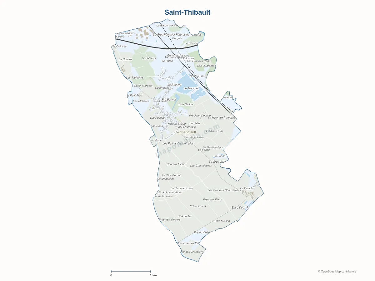 Carte de Saint-Thibault à personnaliser