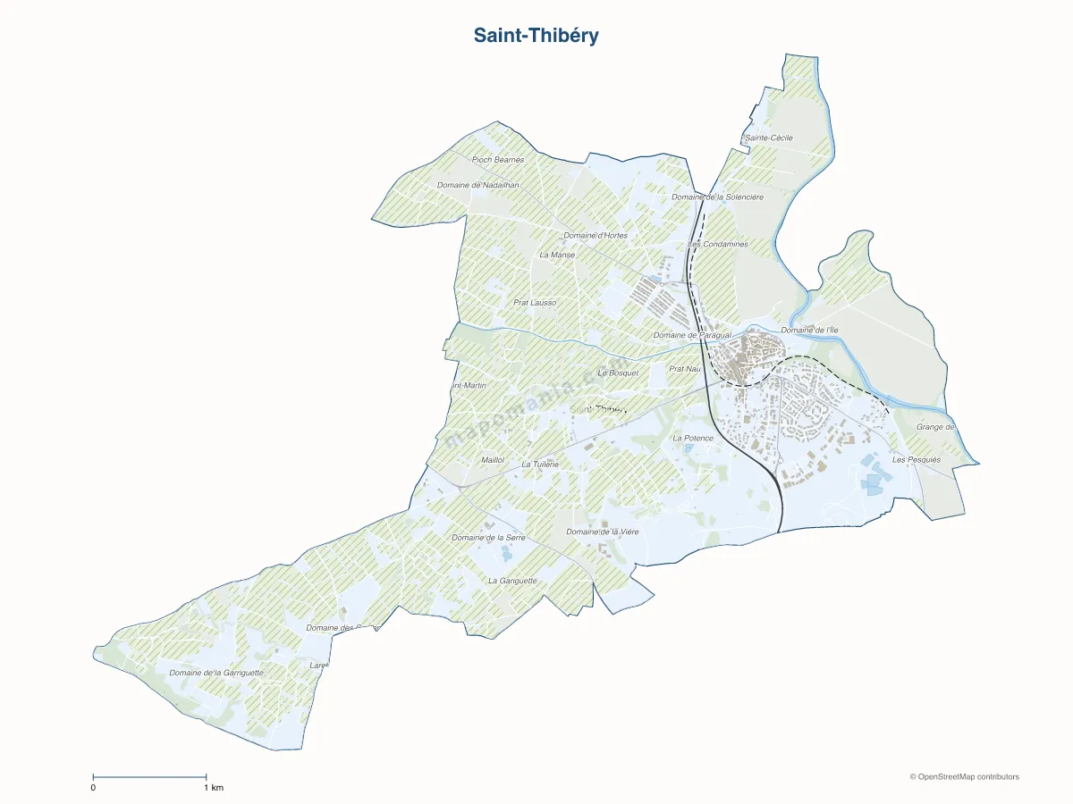 Carte de Saint-Thibéry à personnaliser