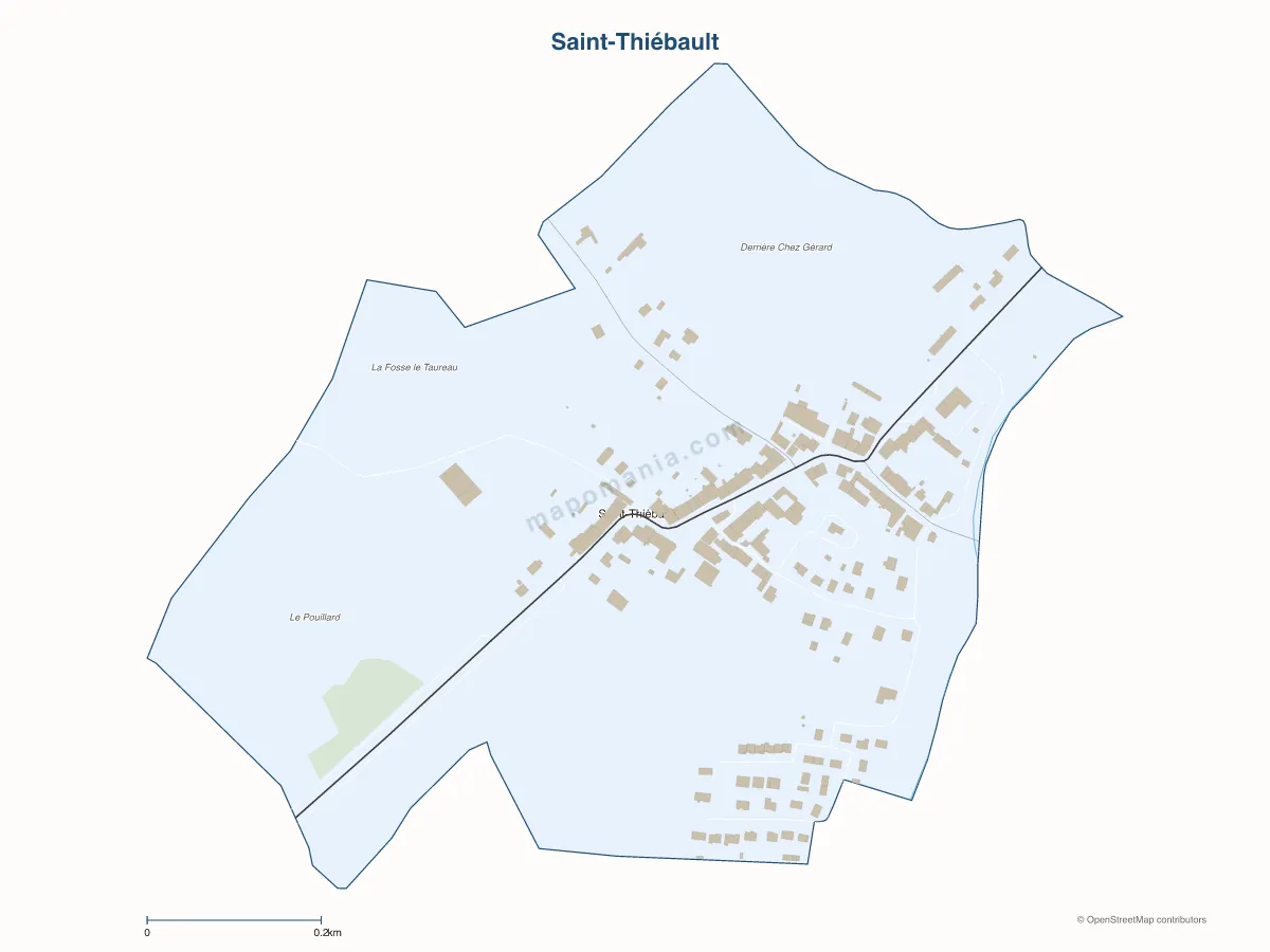 Carte de Saint-Thiébault à personnaliser