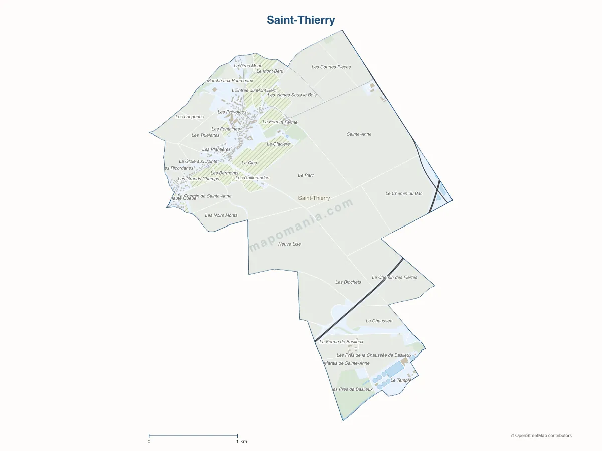 Carte de Saint-Thierry à personnaliser