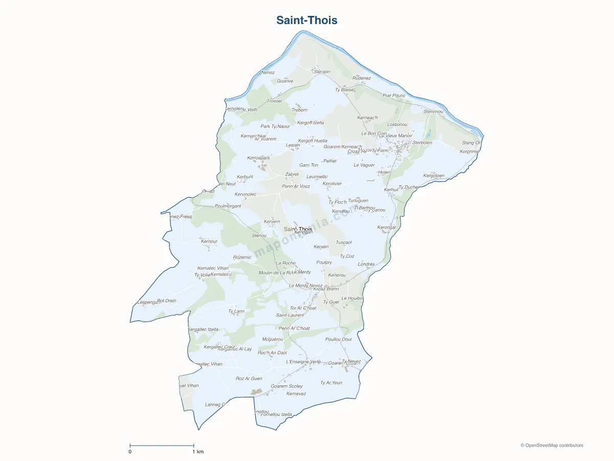 Carte de Saint-Thois à personnaliser